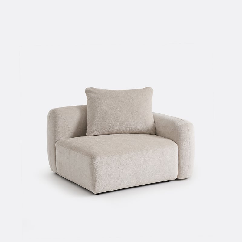 Halbsofa Mit Gerader Armlehne Für Modulares, Jacquard-chenille, Amad