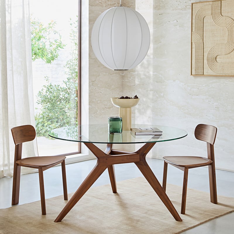 Am.pm Runder Tisch Maricielo, Durchmesser 130, Glas Und Nussbaum
