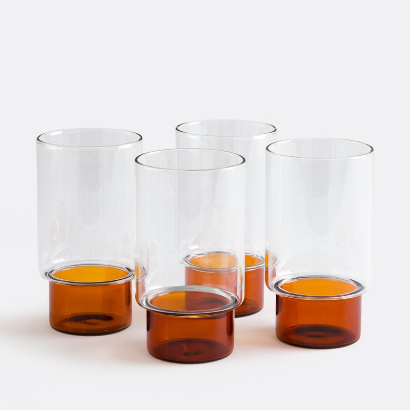 Set Mit 4 Gläsern Aus Farbigem Borosilikatglas