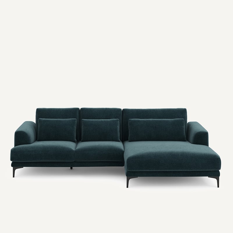 Am.pm Ecksofa Meridian Xl Rechts In Chenille-velours, Marsile