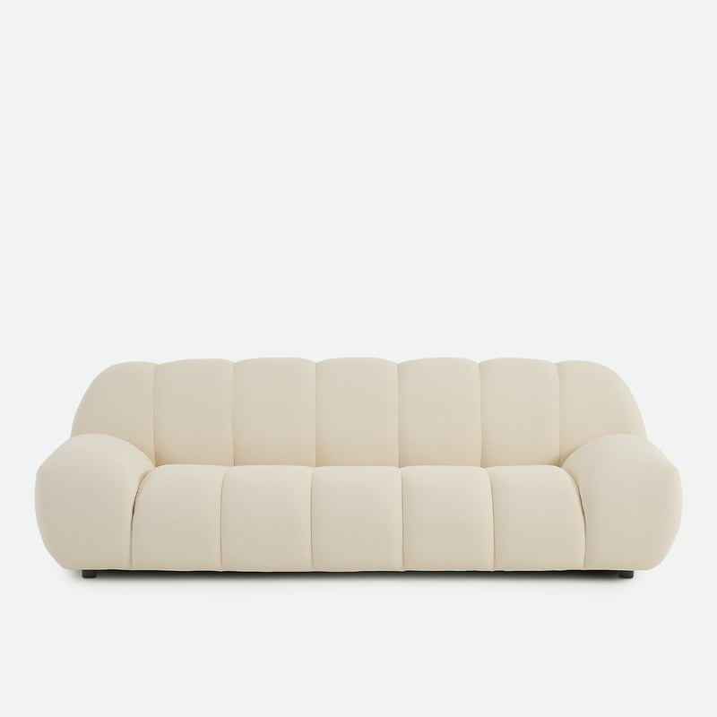 Gerades Sofa, 4-sitzer, Aus Gestepptem Stoff, Nuria