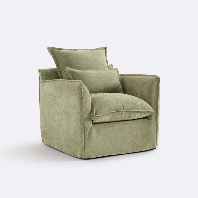 Sessel Odna, Abnehmbarer Bezug, Aus Meliertem Polyester
