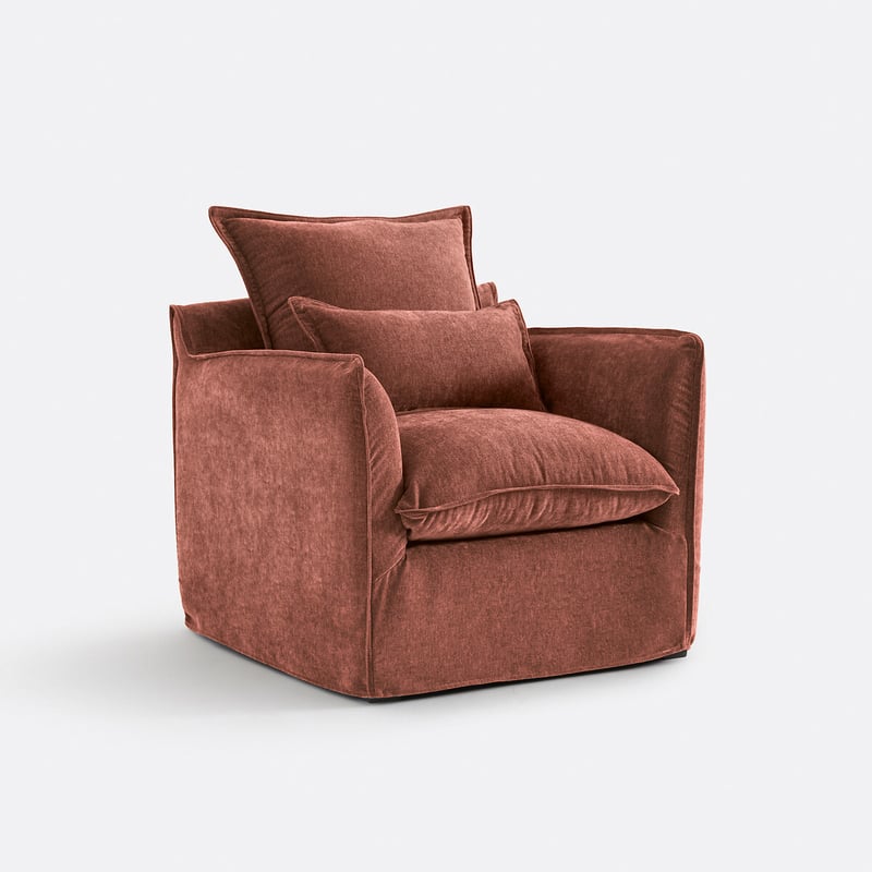 Sessel Odna, Abnehmbarer Bezug, Aus Meliertem Polyester