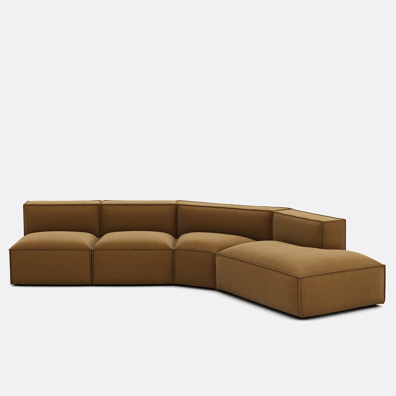 Offenes Ecksofa Seven, Rechts Mit 4 Elementen, Strukturgewebe
