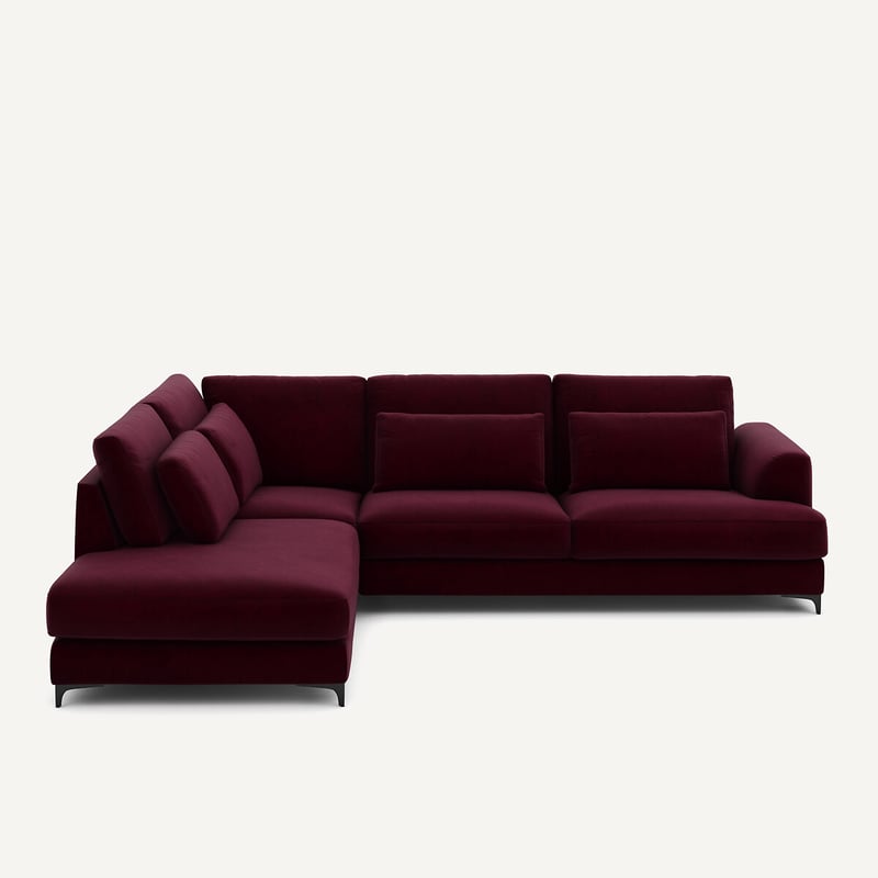 Am.pm Linksseitiges Ecksofa, Umwandelbar, Samt, Marsile