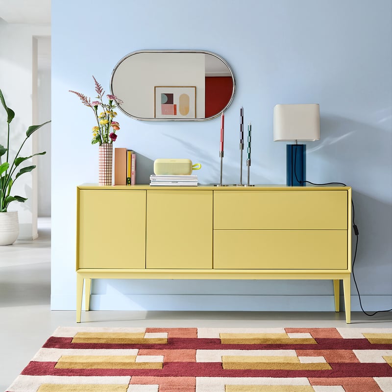 La Redoute Interieurs Niedriges Sideboard, Lackiert, 2 Türen 2 Schubladen, Länge 160 Cm, Pickito