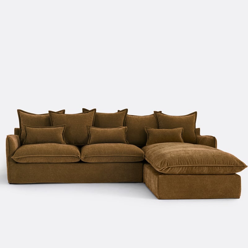 Sofa Odna, Rechtwinklig, Mit Schlaffunktion Und Abnehmbarem Bezug, 4-sitzer, Aus Meliertem Polyester