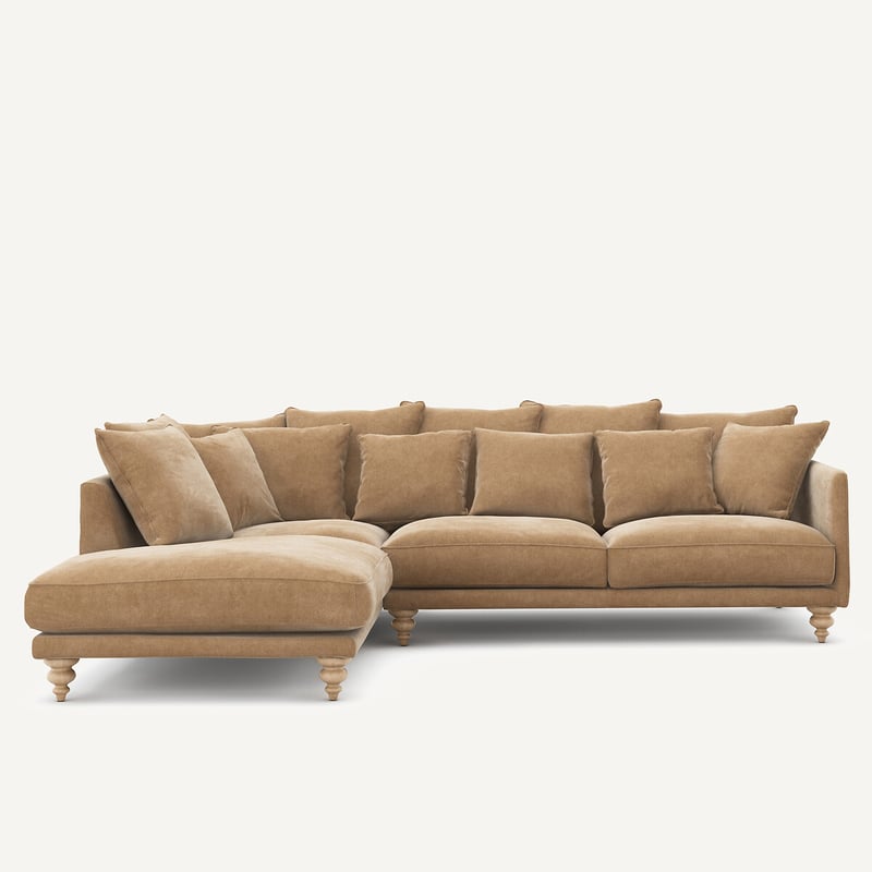 Am.pm Ecksofa Lazare, Samt Stonewashed