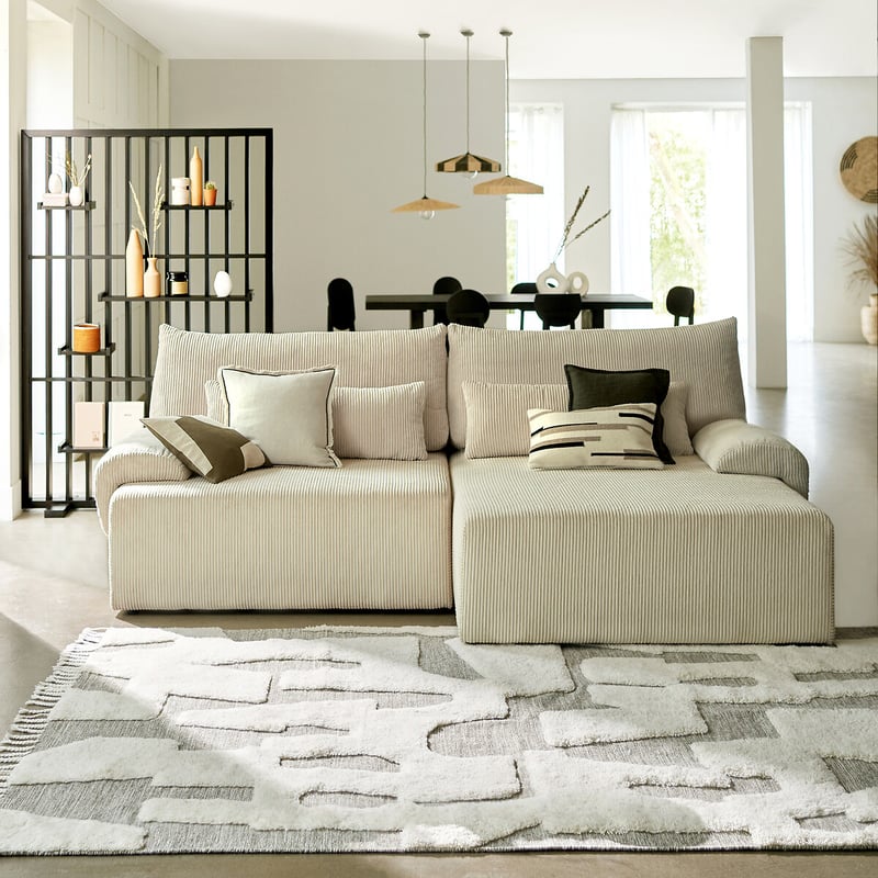 Umbaubares Ecksofa Mit Bettkasten, Cord, Maona