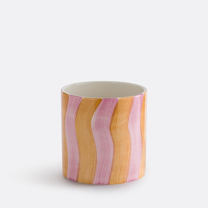 La Redoute Interieurs Übertopf Aus Glasierter Keramik, Gestreift, Durchmesser 14 Cm, Touma