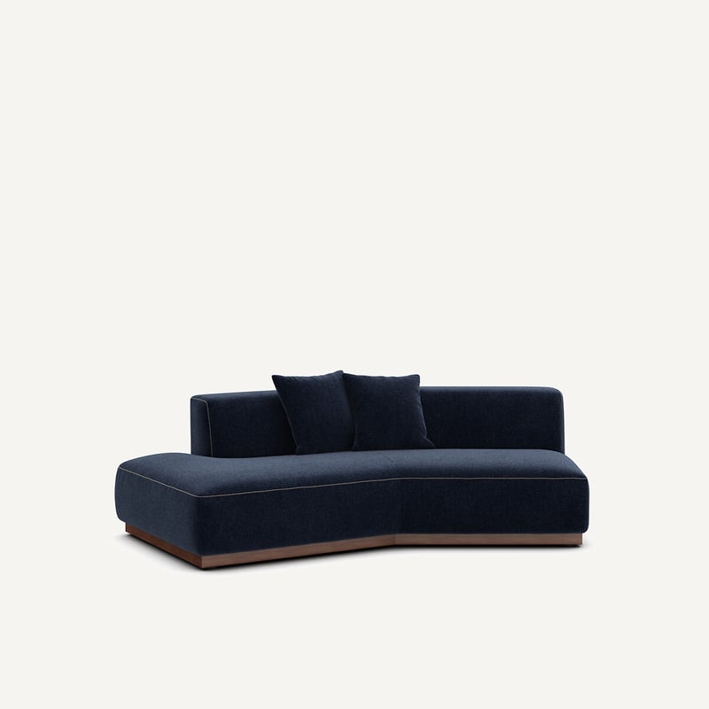 Am.pm Halbes Sofa Links In Chenille-samt, Jacopo