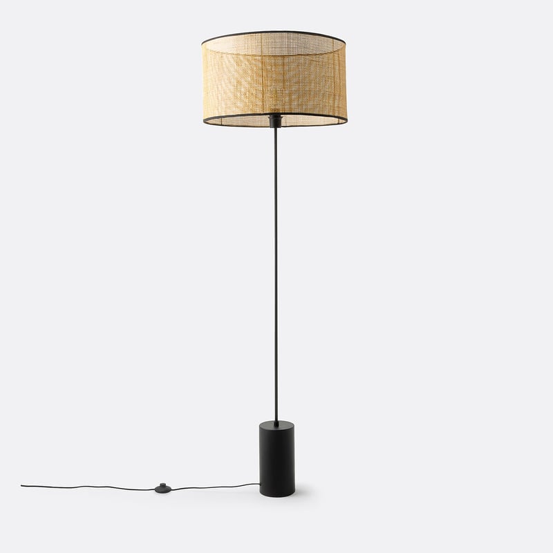 Stehlampe Cara, Eisen Und Geflecht