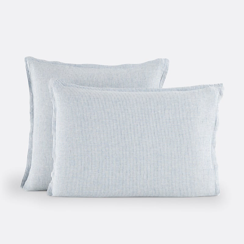 La Redoute Interieurs Kissenbezug Limona Blau, Gewaschenes Leinen