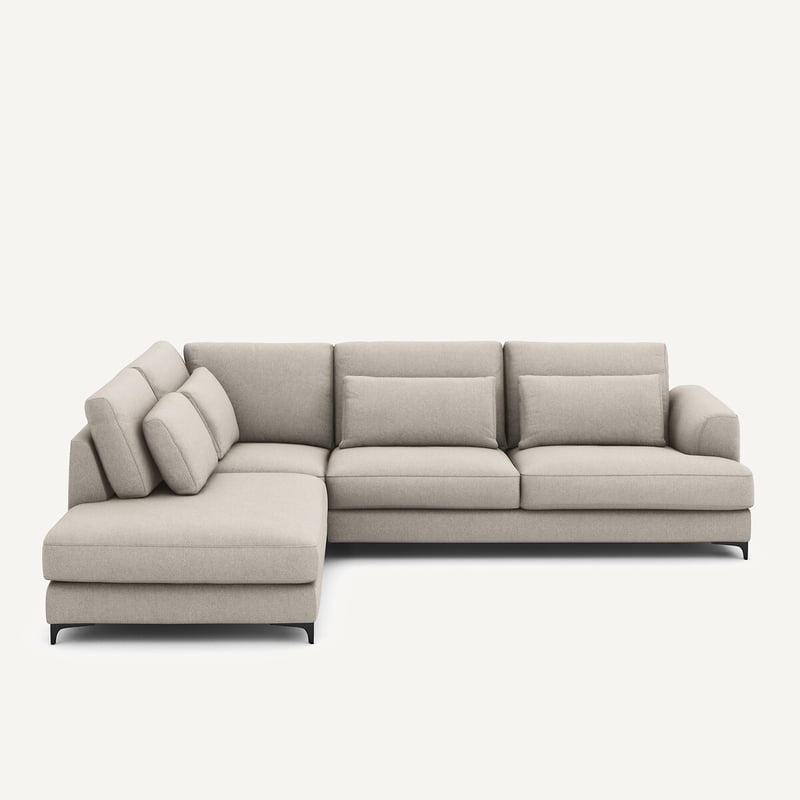 Am.pm Ecksofa, Links, Umwandelbar, Viskose-leinen, Marsile