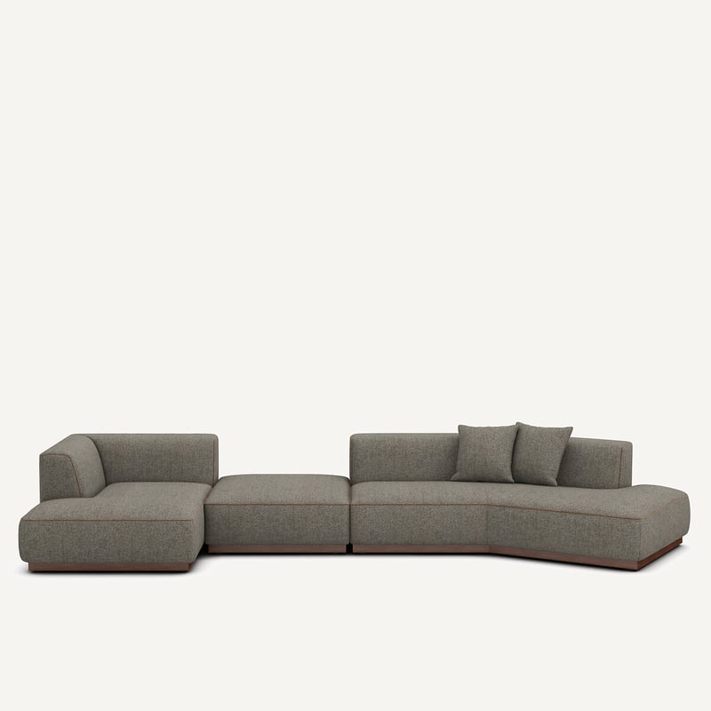 Am.pm Offenes Linkes Ecksofa Mit Fussstütze Aus Tweed, Jacopo
