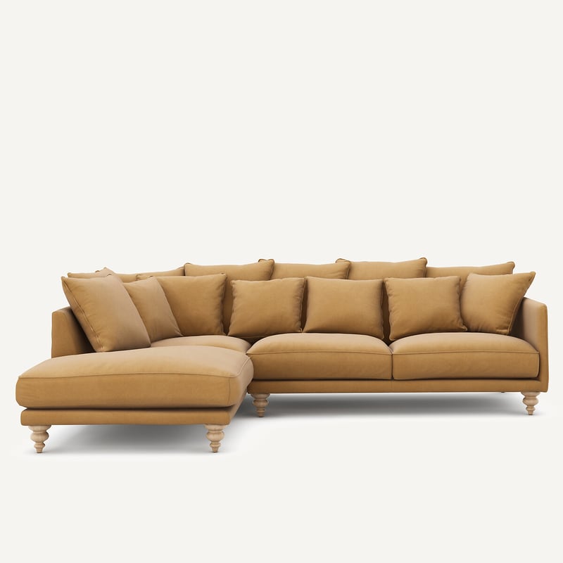 Am.pm Ecksofa Aus Leinenvelours, Lazare