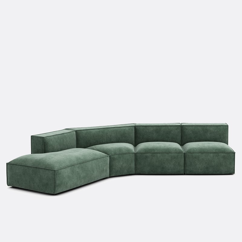 Offenes Ecksofa Seven, Links, 4 Elemente, Struktursamt