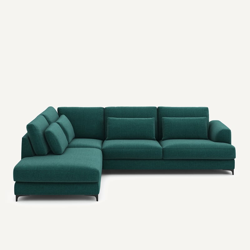 Am.pm Ecksofa, Links, Umwandelbar, Aus Jaspé-stoff, Marsile