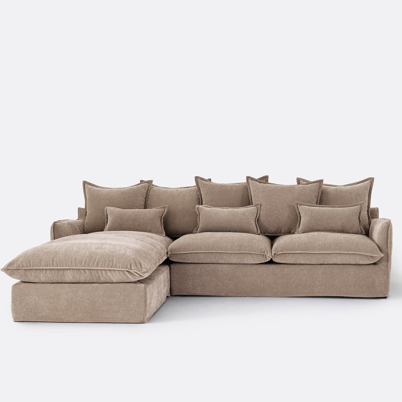 Ecksofa Odna Links, Mit Schlaffunktion Und Abnehmbarem Bezug, 4-sitzer, Polyester Meliert