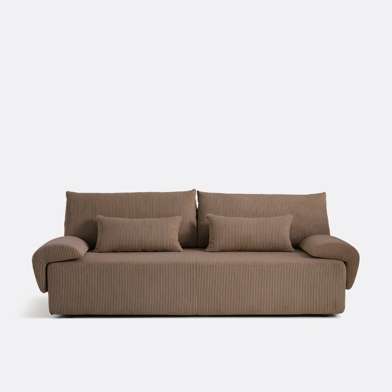 Schlafsofa Mit Bettkasten, 3-sitzer, Aus Cord, Maona