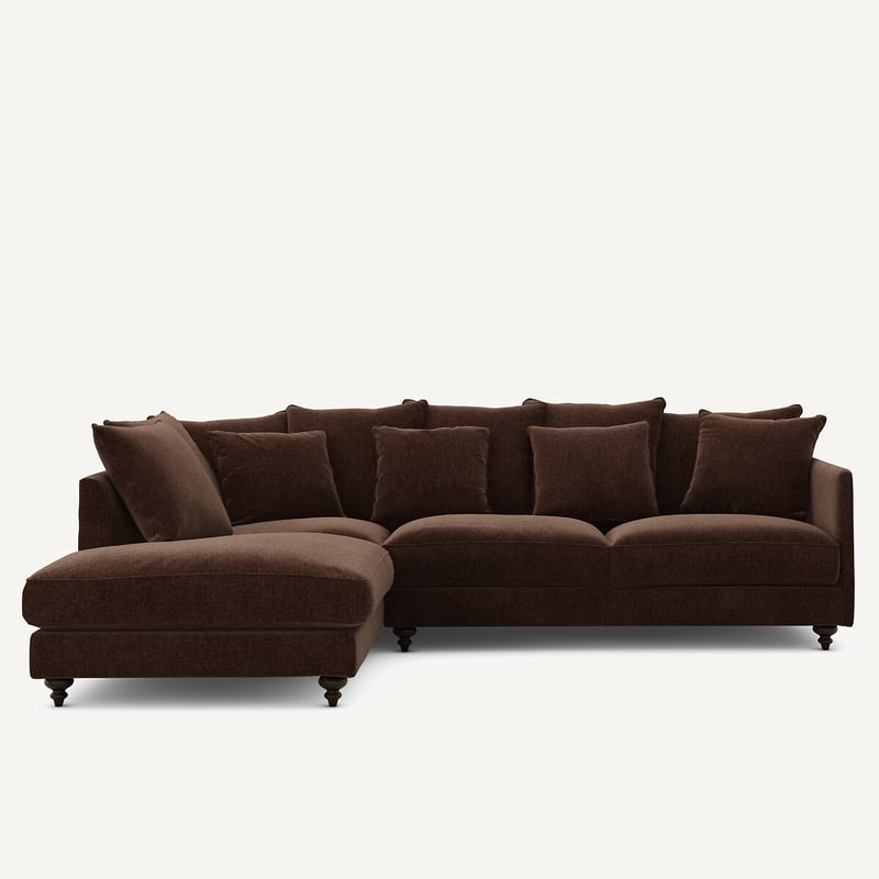 Am.pm Ausziehbares Ecksofa Aus Chenille-samt, Lazare