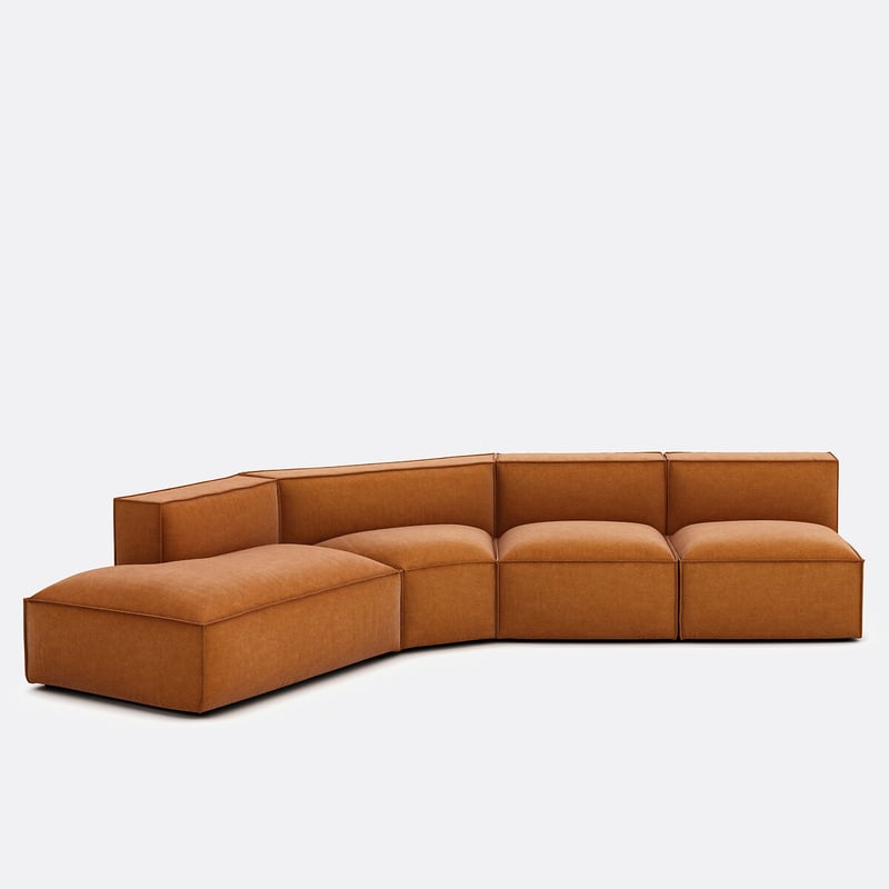 Offenes Ecksofa Seven, Links, 4 Elemente, Struktursamt