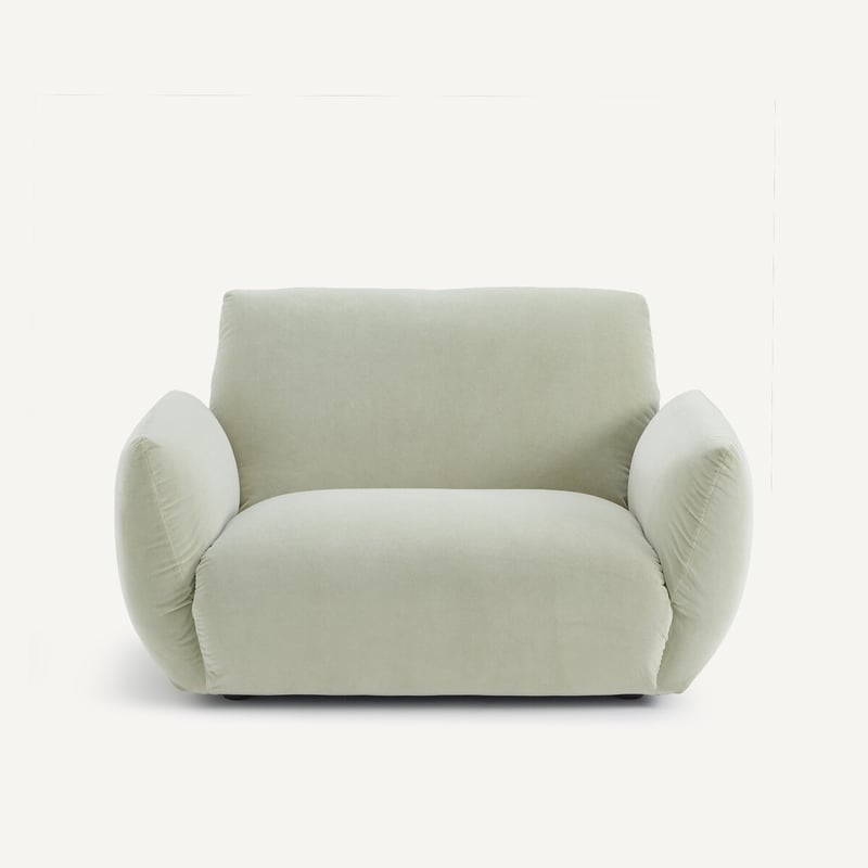 Am.pm Sessel Aus Stonewashed Velours, Spogano