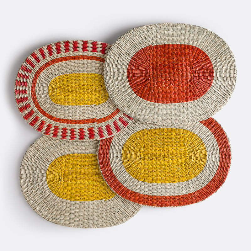 La Redoute Interieurs 4er-set Tisch-sets Romix, Pflanzenfasern