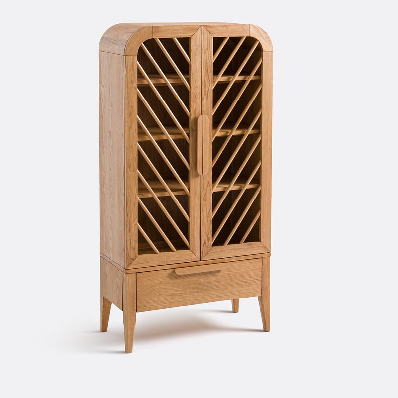 La Redoute Interieurs Highboard 2 Türen 1 Schublade Eiche Und Furnier Anda