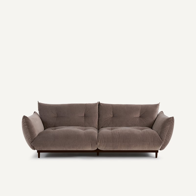 Am.pm 3-sitzer-sofa, Velours Stone, Vitoria