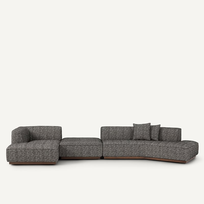 Am.pm Offenes Ecksofa Links Mit Fussstütze Aus Bouclé, Jacopo
