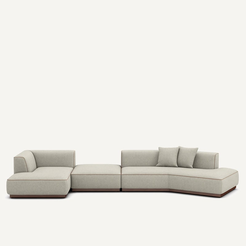 Am.pm Offenes Linkes Ecksofa Mit Fussstütze Aus Tweed, Jacopo