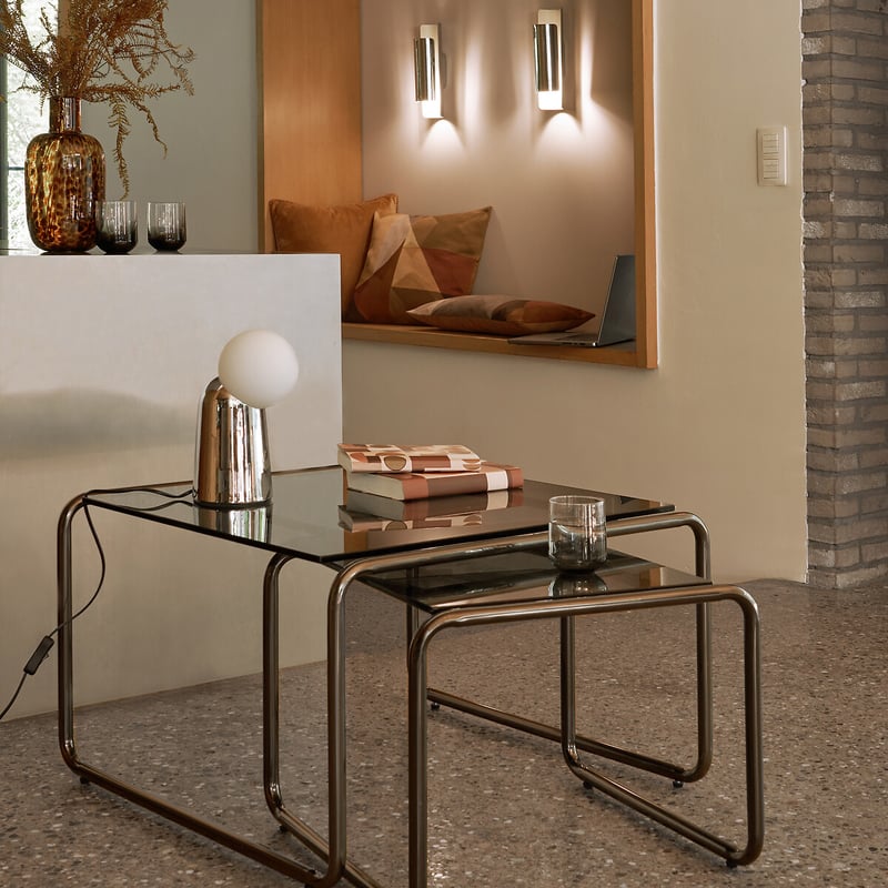 2er-set Couchtische Neso, Gehärtetes Glas