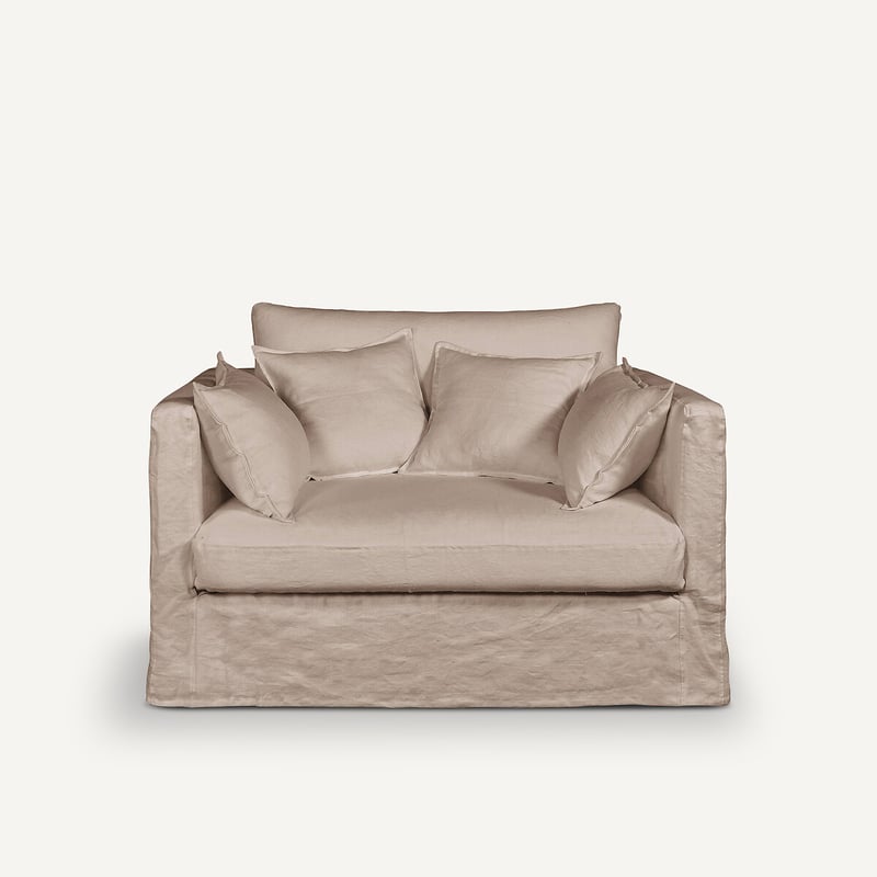 Am.pm 2-sitzer-sofa Aus Geknittertem Leinen, Neo Kinkajou