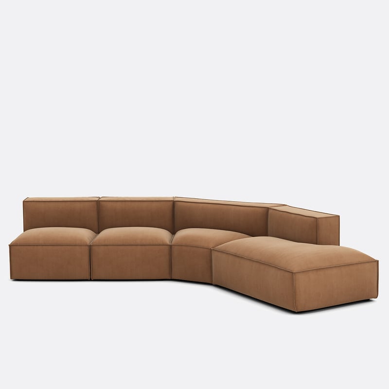 Offenes Ecksofa Seven, Rechts Mit 4 Elementen, Cordsamt