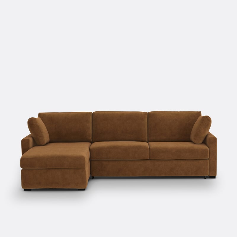 Eckschlafsofa Timor, 4-sitzig, Velours, Premium Hr-schaum