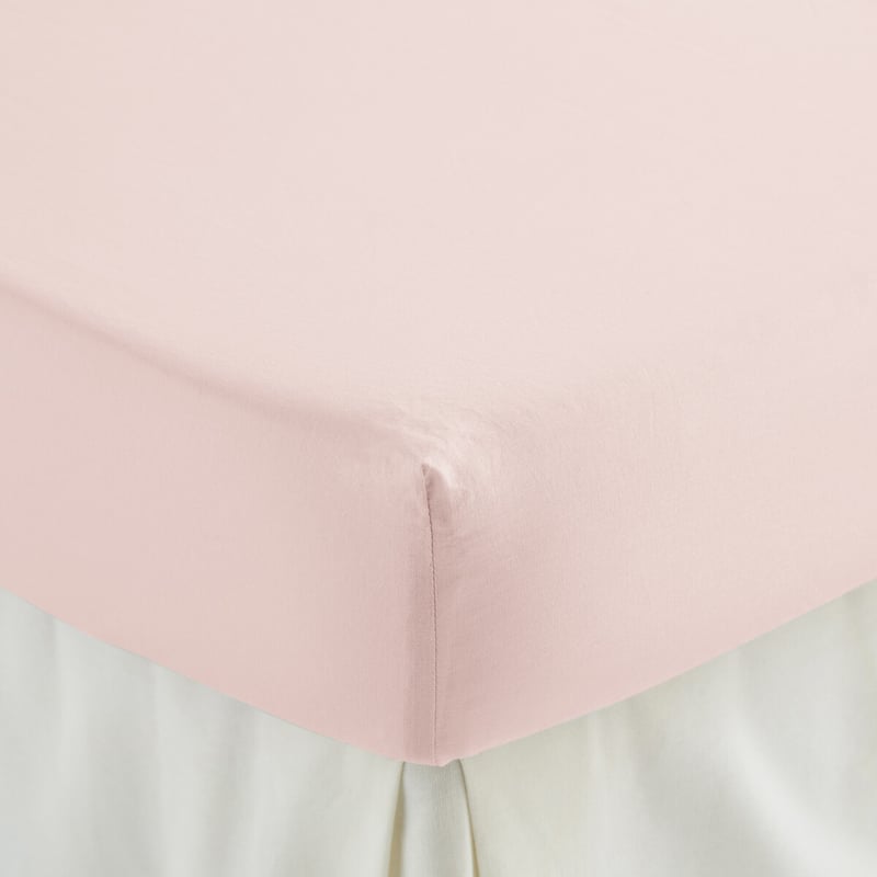 La Redoute Interieurs Unifarbenes Spannbetttuch Aus Gewaschener Baumwolle, Steg 30 Cm, Kumco
