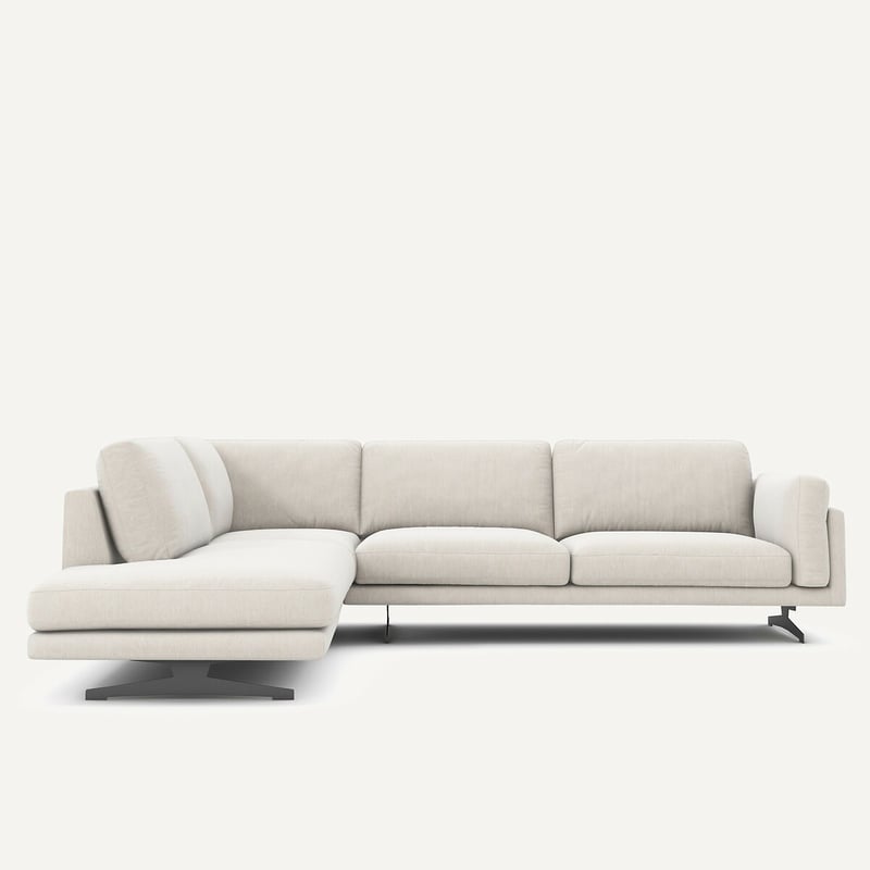 Am.pm Ecksofa Mit Chaiselongue Aus Chenille-samt, César