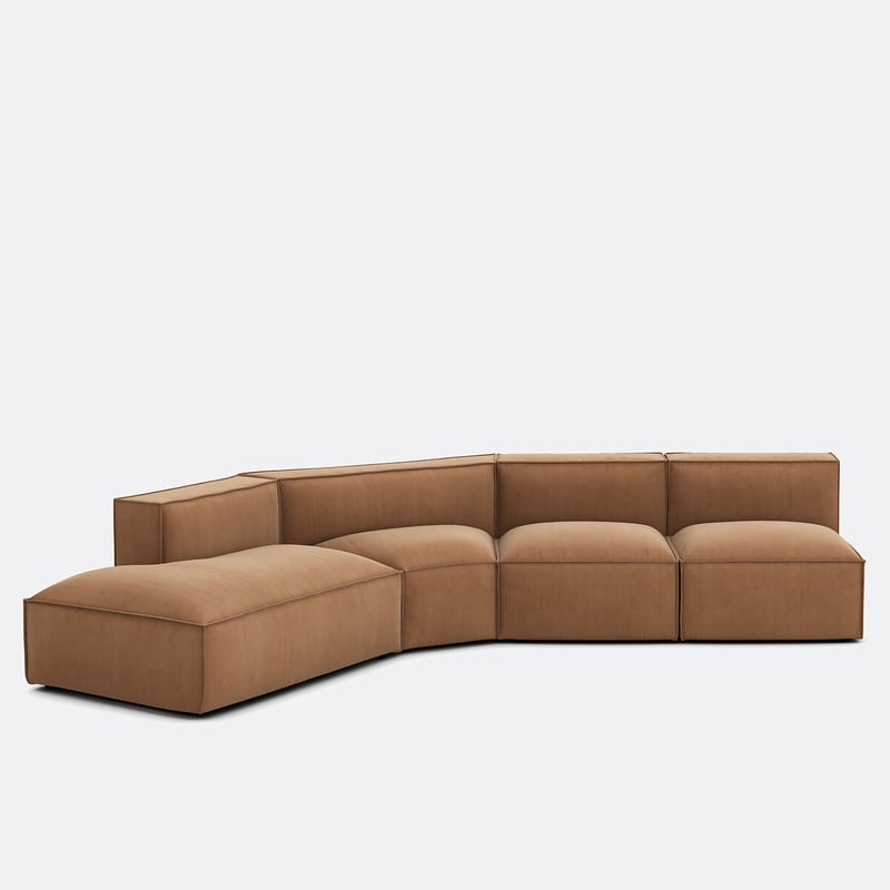 Offenes Ecksofa Seven Links, 4 Elemente, Cordsamt