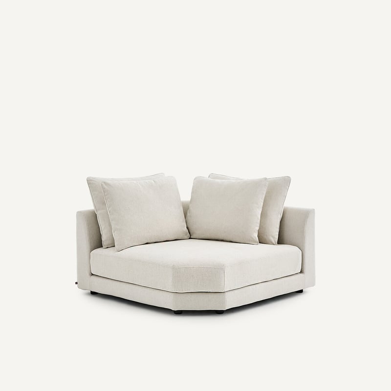 Am.pm Modulares Ecksofa Aus Meliertem Leinen, Tiberio