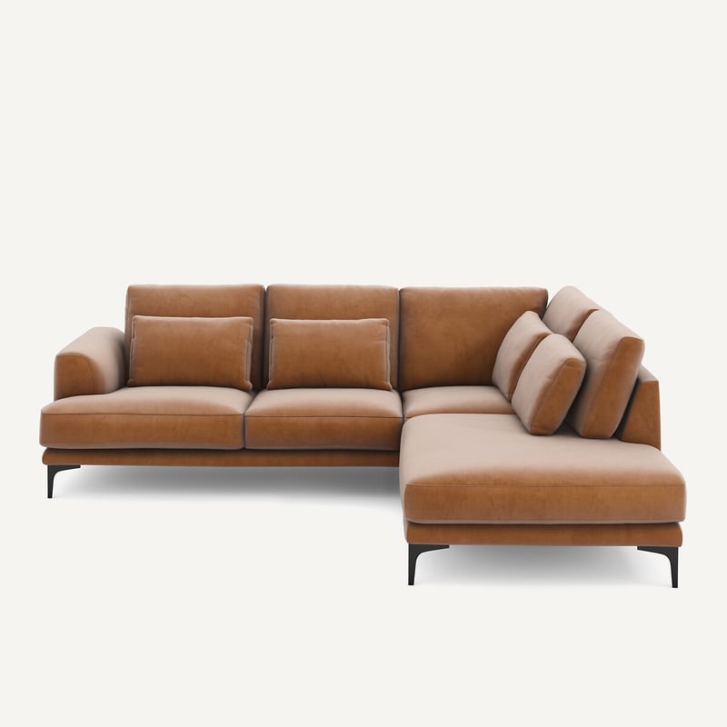 Am.pm Geschlossenes Ecksofa Marsile Mit Ecke Rechts, Samt