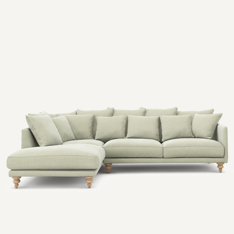 Am.pm Ecksofa Lazare, Samt Stonewashed