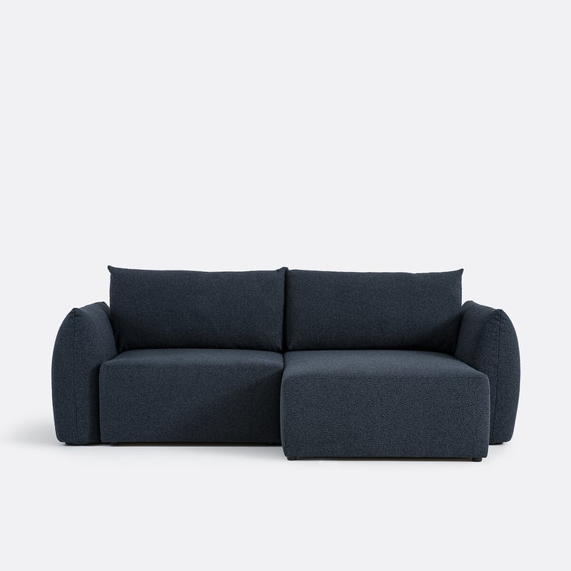 Ecksofa Edith, Mit Schlaffunktion Und Bettkasten, 3-sitzig, Feiner Bouclé