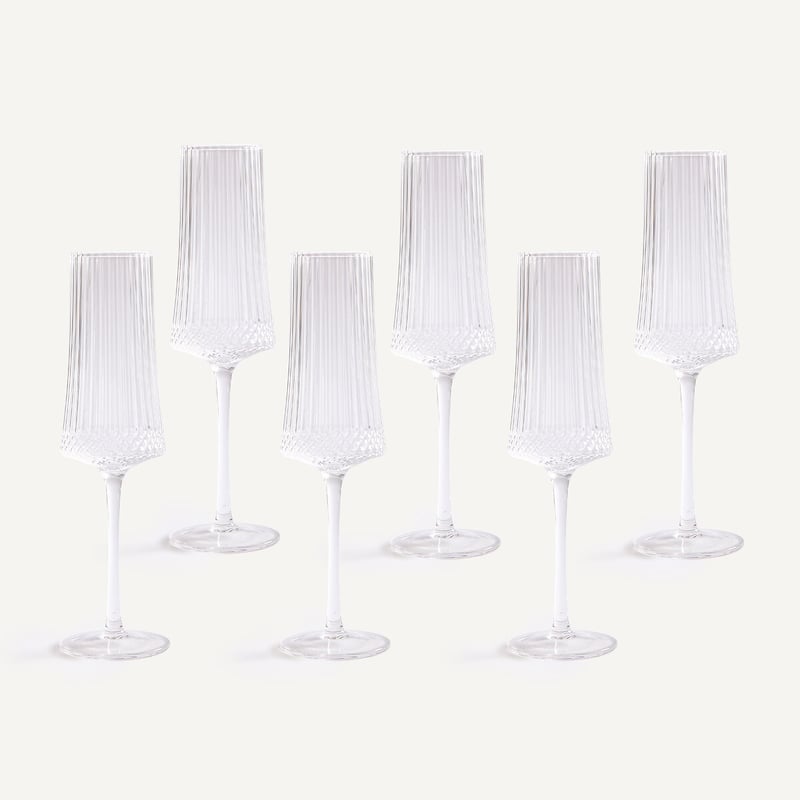 Am.pm 6er-set Sektgläser Allur, Aus Facettiertem Glas