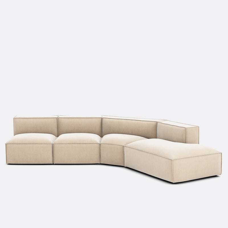Offenes Ecksofa Seven, Rechts, Mit 4 Elementen, Vintage-cord