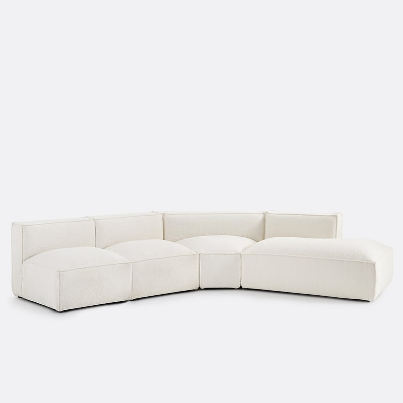 Offenes Ecksofa Seven, Gerade, 4-teilig, Bouclé