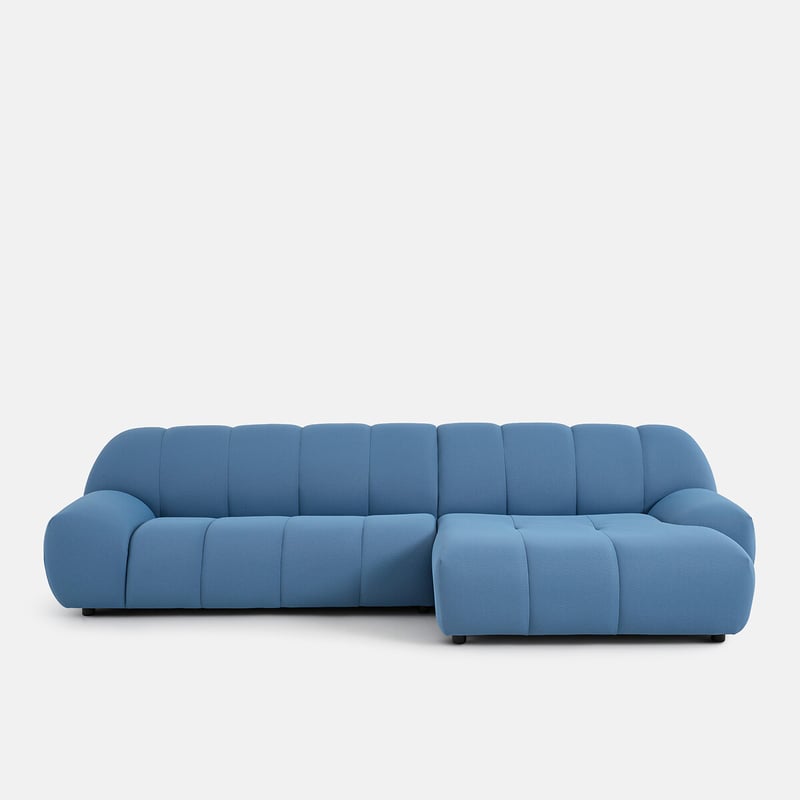 Ecksofa, Gerade, 4-sitzig, Aus Gestepptem Stoff, Nuria