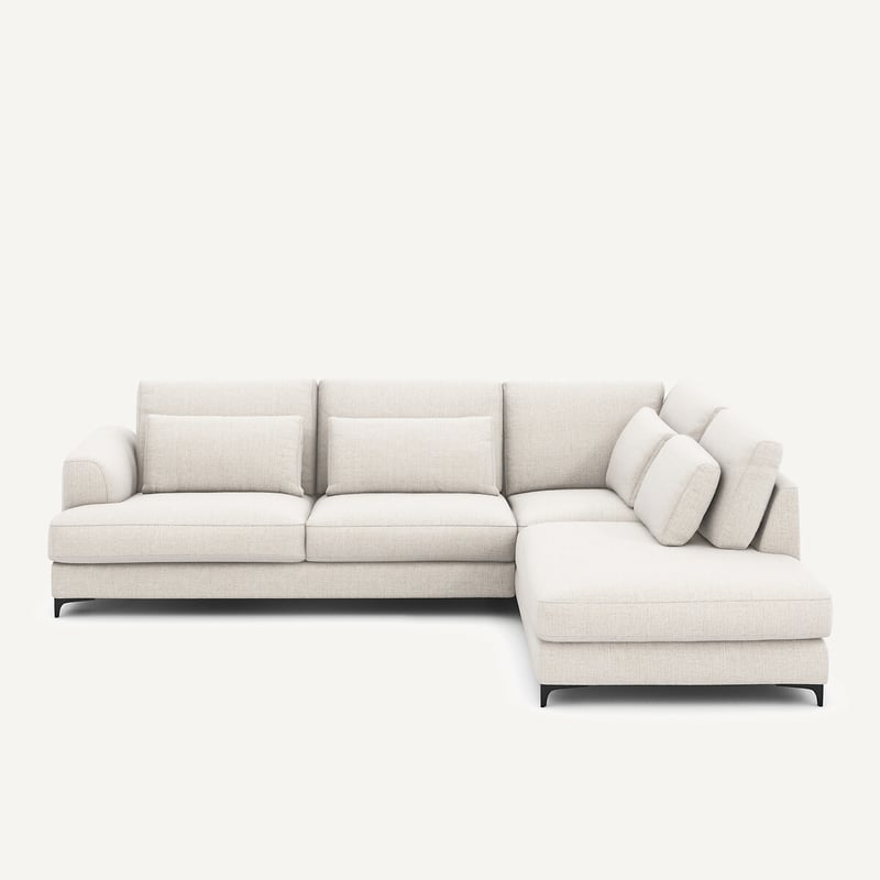 Am.pm Ecksofa, Gerade, Umwandelbar, Aus Jaspé-stoff, Marsile
