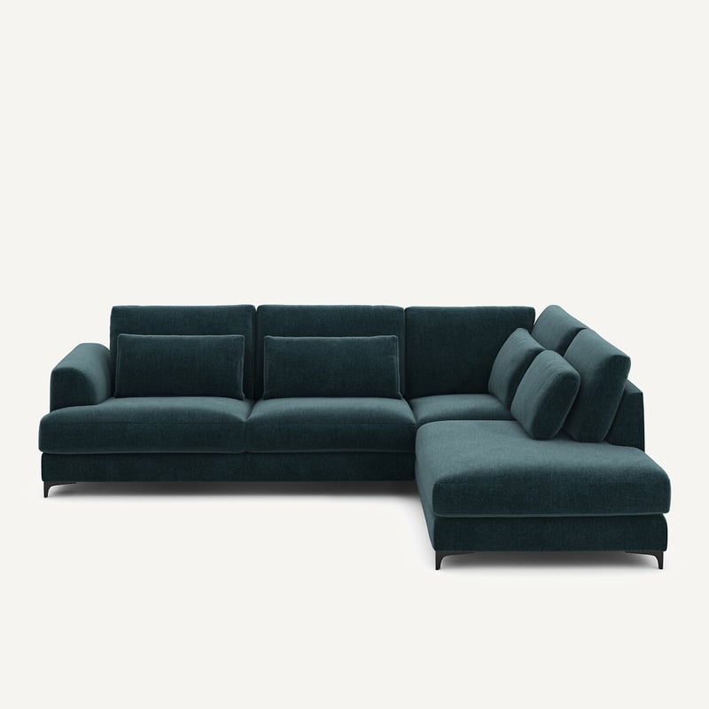 Am.pm Umwandelbares, Gerades Ecksofa, Chenille-velours, Marsile