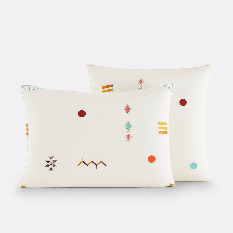 La Redoute Interieurs Kissenbezug Imani, Vintage Cotton, Bestickt